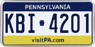 PA license plate KBI4201