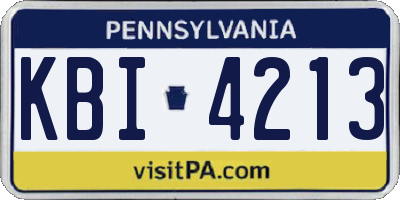 PA license plate KBI4213