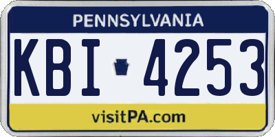 PA license plate KBI4253