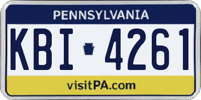 PA license plate KBI4261