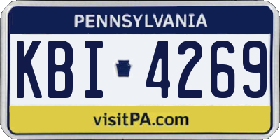 PA license plate KBI4269