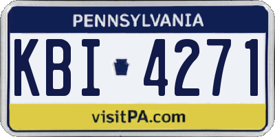 PA license plate KBI4271