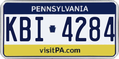 PA license plate KBI4284