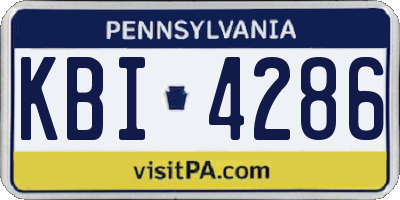 PA license plate KBI4286