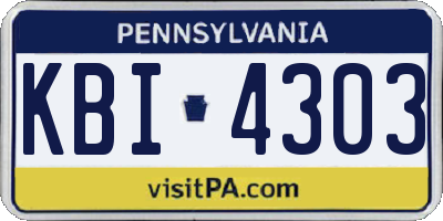PA license plate KBI4303