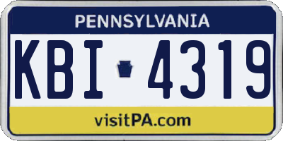 PA license plate KBI4319