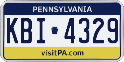 PA license plate KBI4329