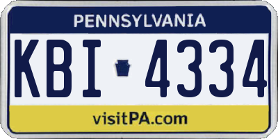 PA license plate KBI4334