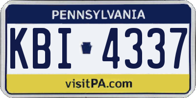 PA license plate KBI4337