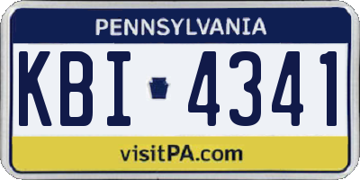 PA license plate KBI4341