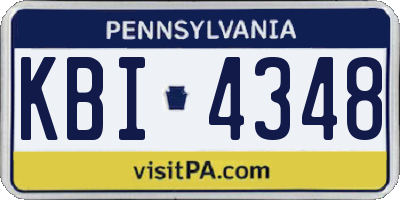 PA license plate KBI4348