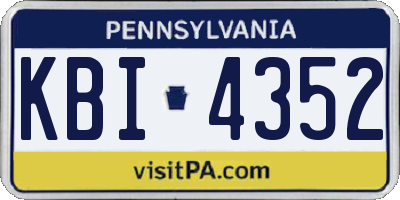 PA license plate KBI4352