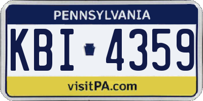 PA license plate KBI4359