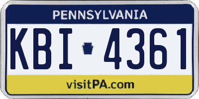 PA license plate KBI4361