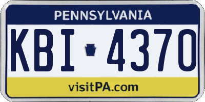 PA license plate KBI4370