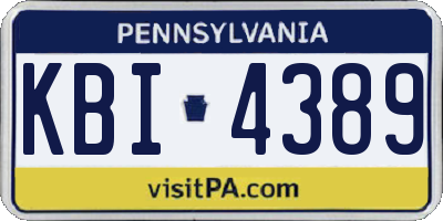 PA license plate KBI4389