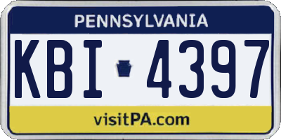 PA license plate KBI4397