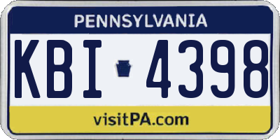 PA license plate KBI4398