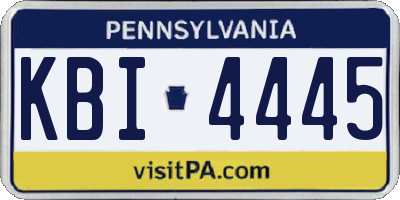 PA license plate KBI4445