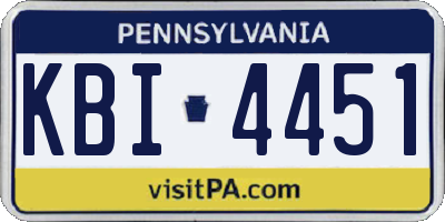 PA license plate KBI4451