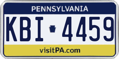 PA license plate KBI4459