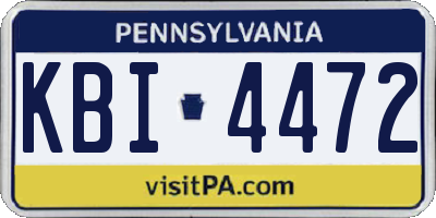 PA license plate KBI4472