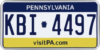 PA license plate KBI4497