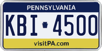 PA license plate KBI4500