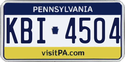 PA license plate KBI4504