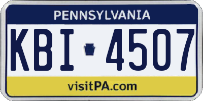 PA license plate KBI4507