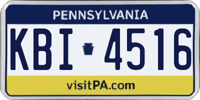 PA license plate KBI4516