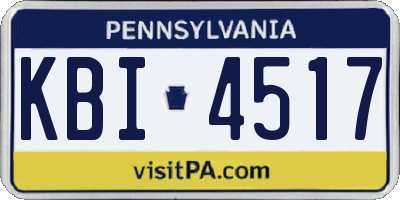 PA license plate KBI4517