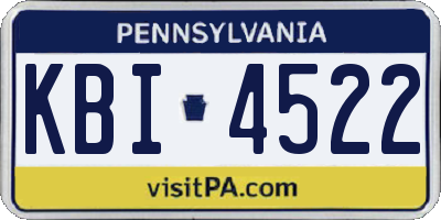 PA license plate KBI4522