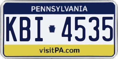 PA license plate KBI4535