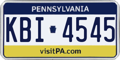 PA license plate KBI4545