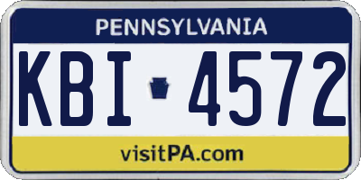 PA license plate KBI4572