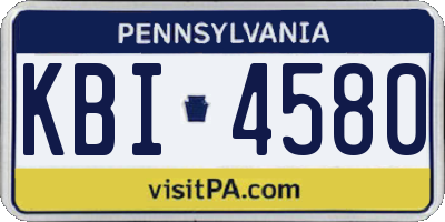 PA license plate KBI4580
