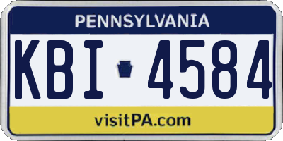 PA license plate KBI4584