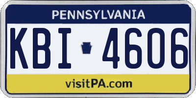 PA license plate KBI4606