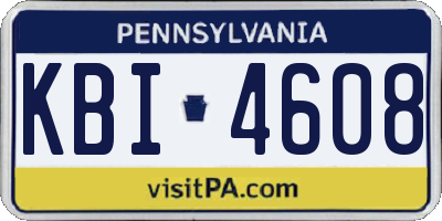 PA license plate KBI4608