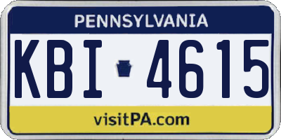 PA license plate KBI4615