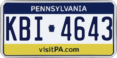 PA license plate KBI4643