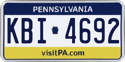 PA license plate KBI4692