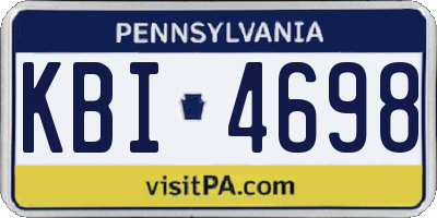 PA license plate KBI4698