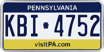 PA license plate KBI4752