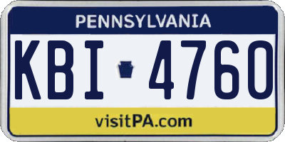 PA license plate KBI4760