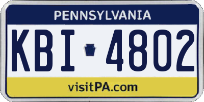 PA license plate KBI4802
