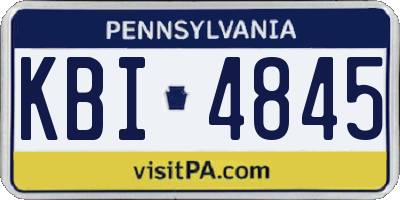 PA license plate KBI4845