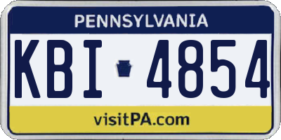 PA license plate KBI4854