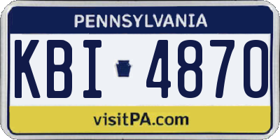 PA license plate KBI4870